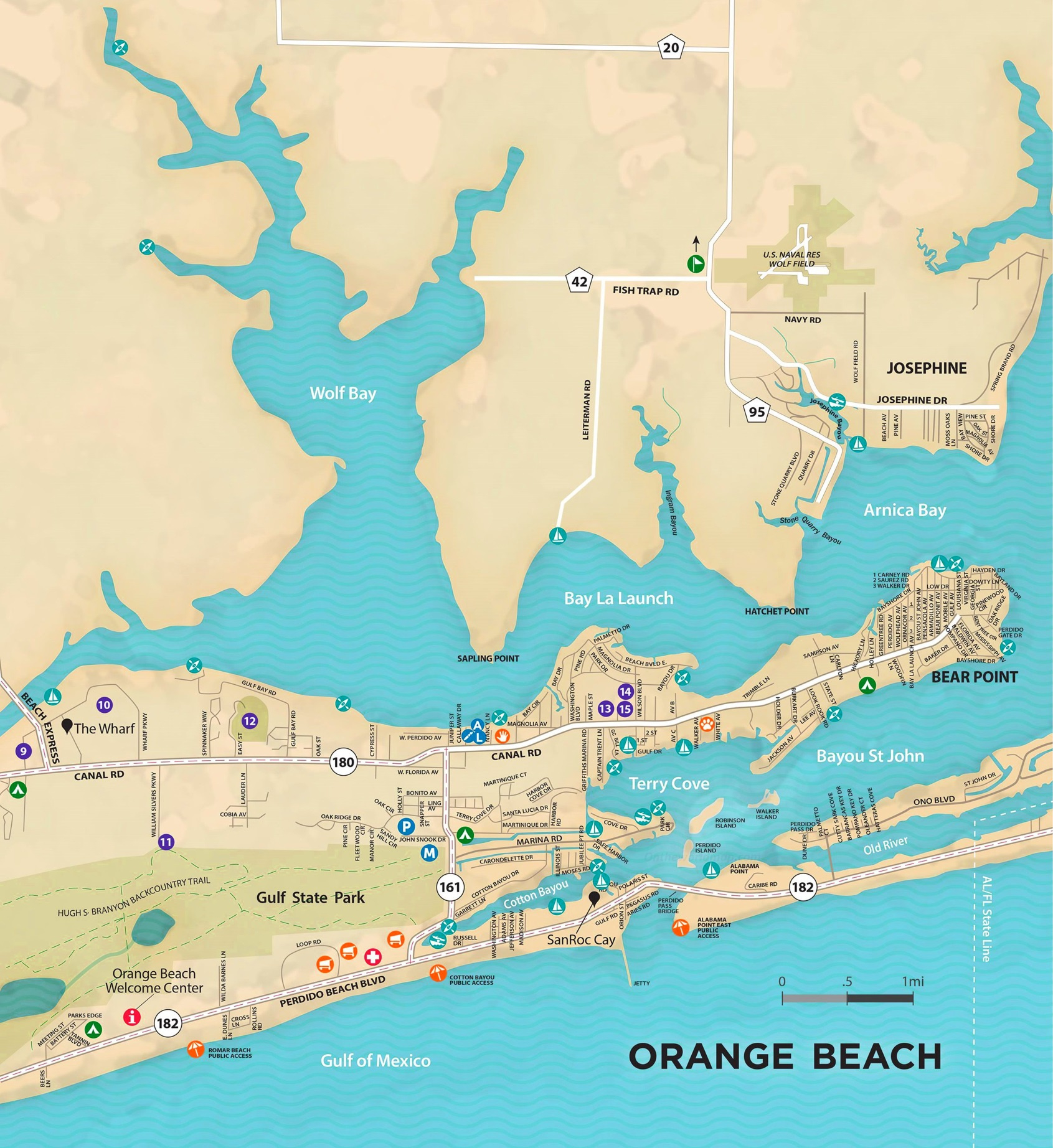 Orange Beach Tourist Map - Ontheworldmap with Map Of Orange Beach Florida