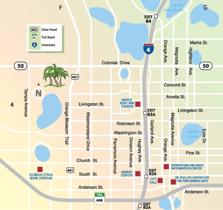 Map of Downtown Orlando Florida
