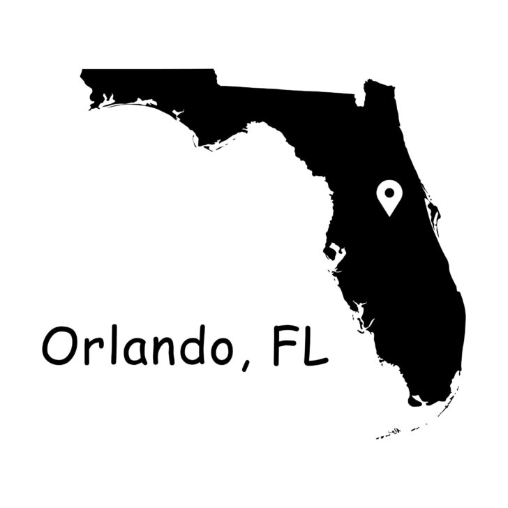 Orlando on Map of Florida