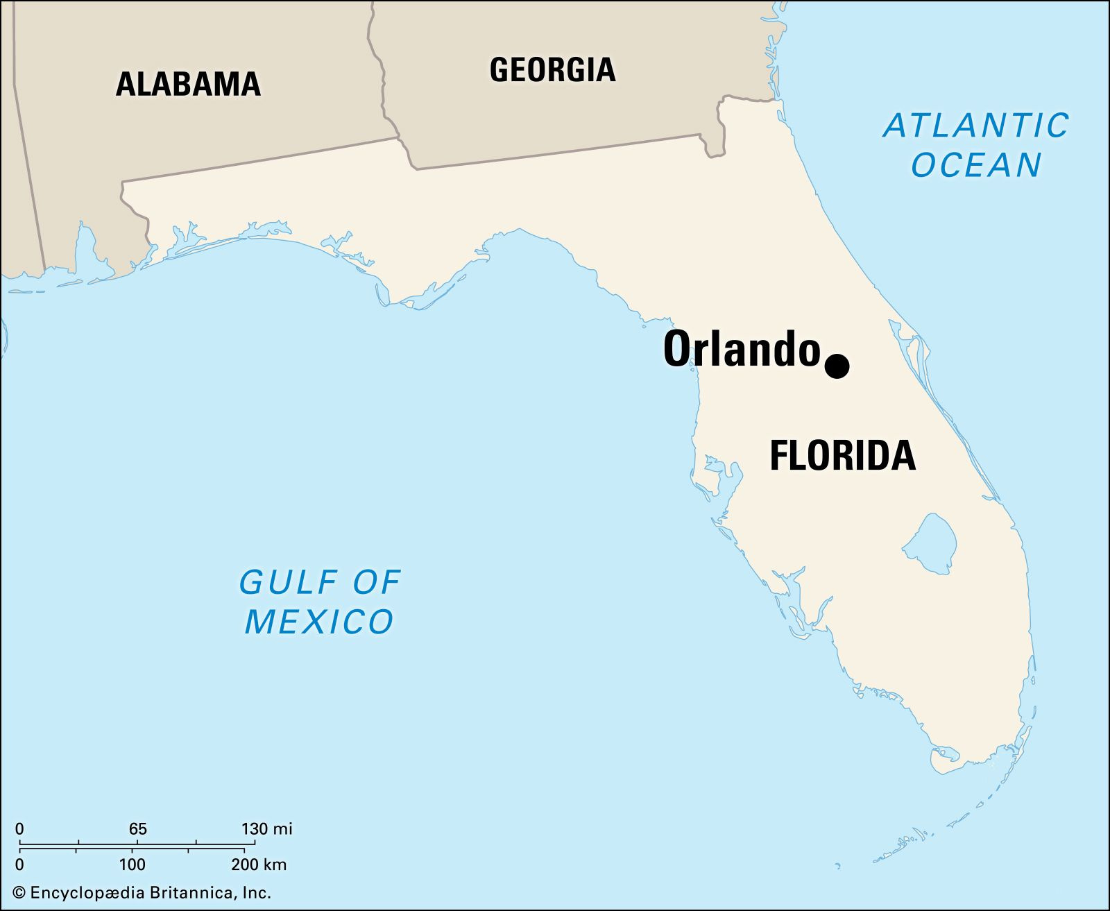 Orlando | History, Attractions, Map, &amp;amp; Facts | Britannica in Orlando on Map of Florida