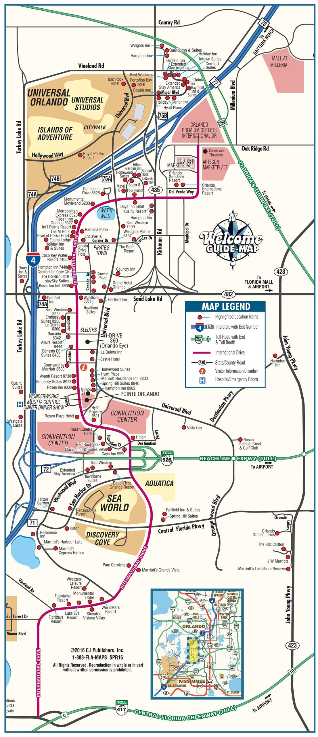 Orlando International Drive Tourist Map - Ontheworldmap inside Map of Orlando Florida International Drive