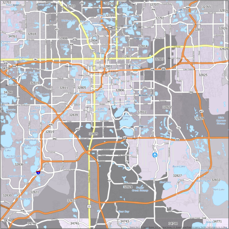 Map Of Central Florida With Zip Codes | Maps Of Florida