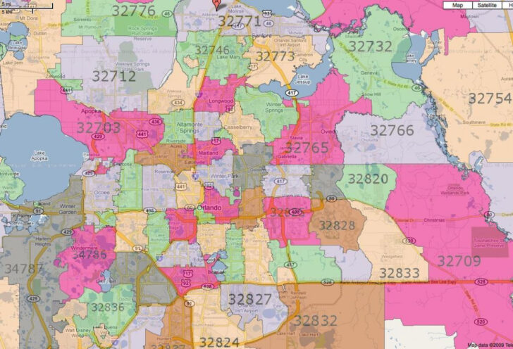 Zip Code Map of Orlando Florida