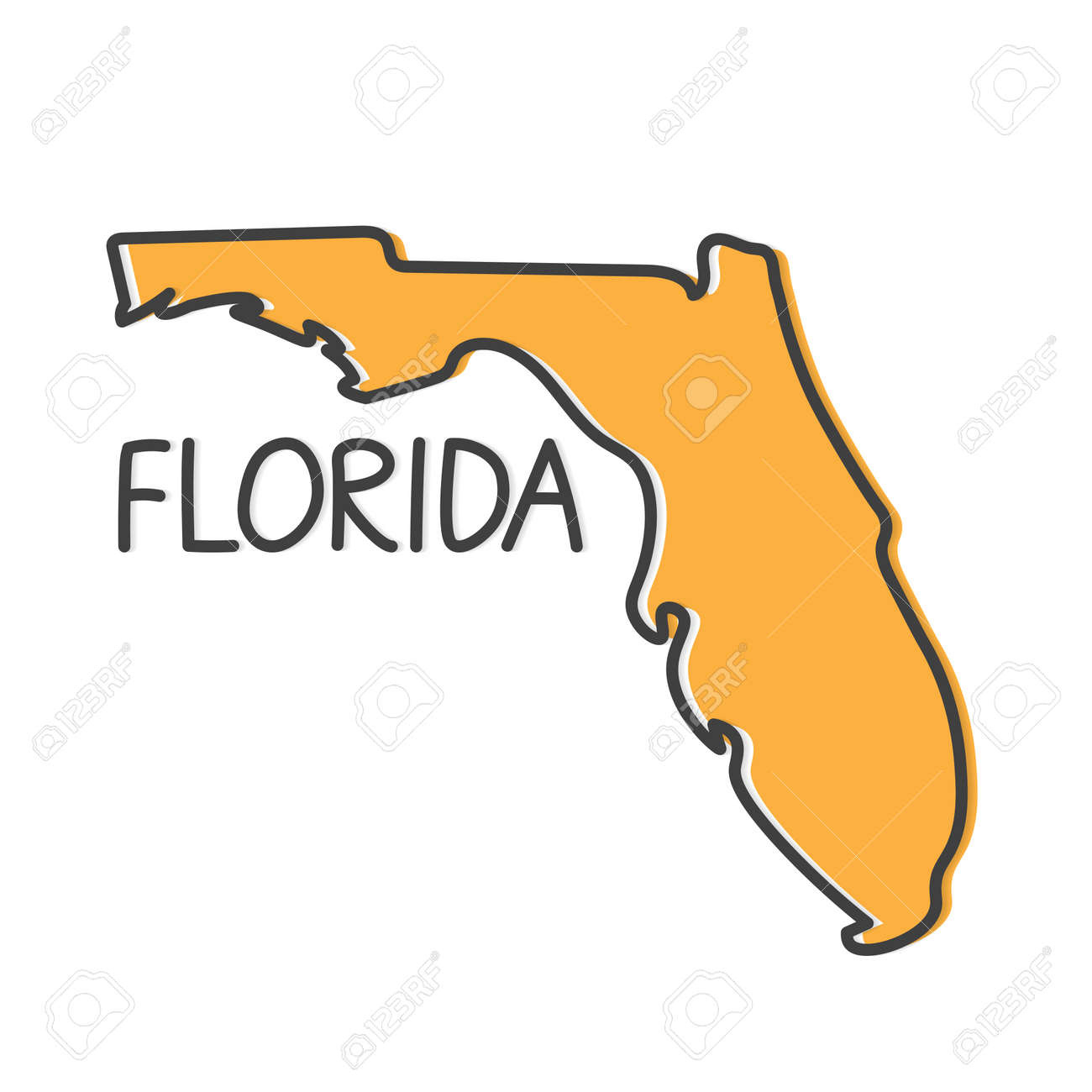Outline Florida Map- Vector Illustration Royalty Free Svg intended for Map Of Florida Clip Art
