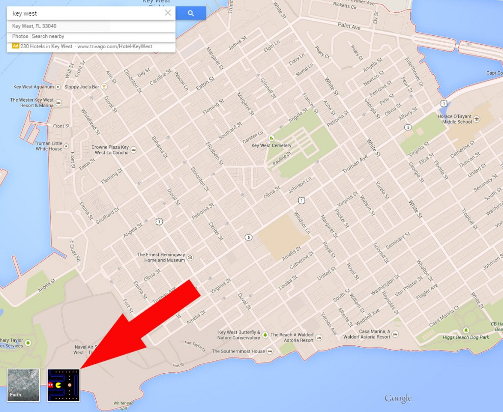 Pac-Man On The Streets Of Key West | Key West Travel Guide for Google Map of Key West Florida