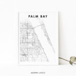 Palm Bay Fl Map Print, Florida Usa Map Art Poster, Brevard County, City  Street Road Map Print, Nursery Room Wall Office Decor, Printable Map   Etsy Throughout Map Of Florida Palm Bay
