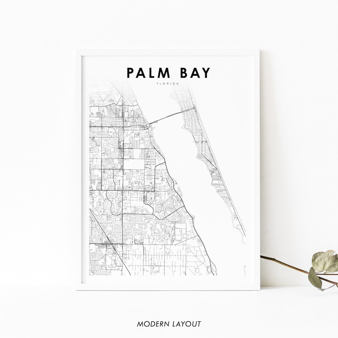 Palm Bay Fl Map Print, Florida Usa Map Art Poster, Brevard County, City Street Road Map Print, Nursery Room Wall Office Decor, Printable Map - Etsy throughout Map Of Florida Palm Bay