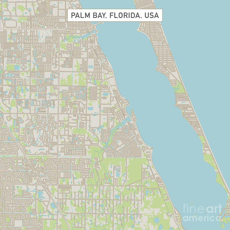 Palm Bay Florida Us City Street Mapfrank Ramspott in Map Of Palm City Florida