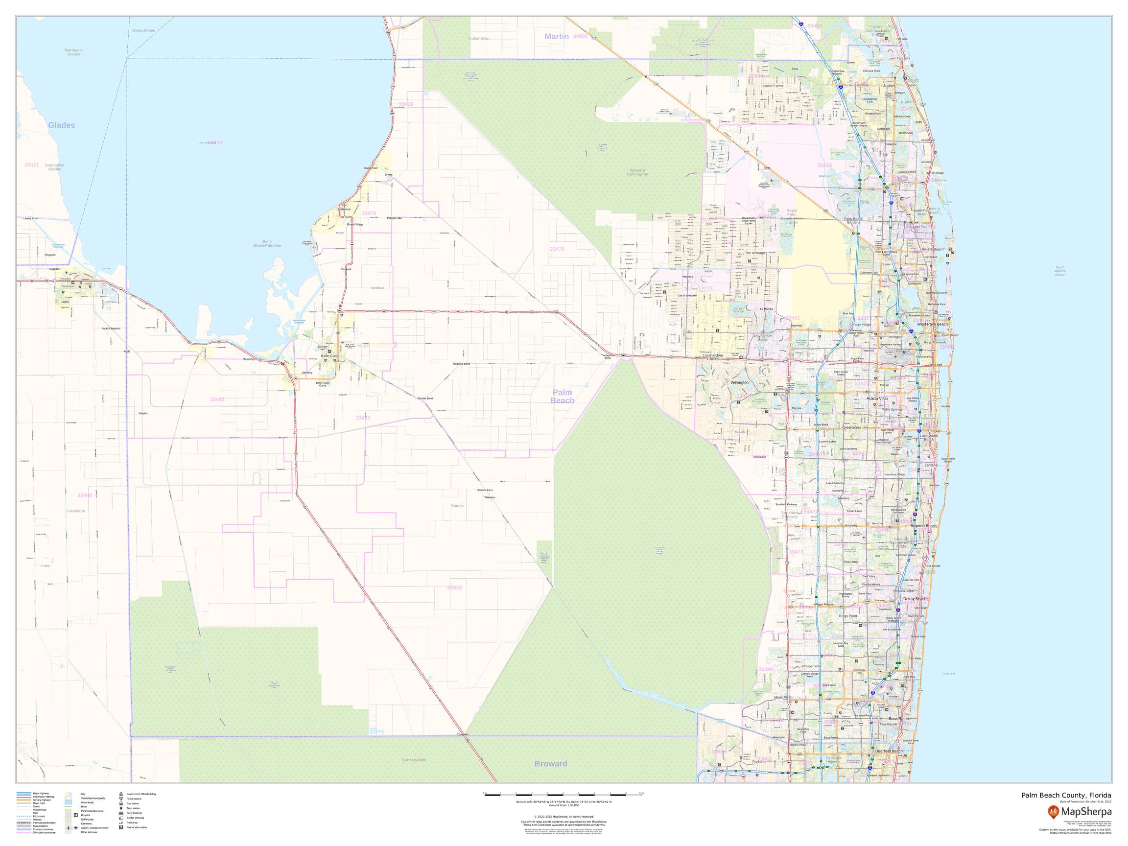 Palm Beach County, Floridamapsherpa - The Map Shop inside Map Of Palm Beach Island Florida