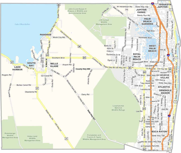 Map of Florida Palm Beach County