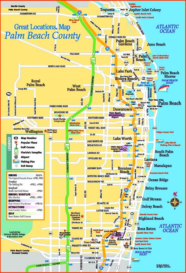 Palm Beach County Tourist Map with regard to Palm Beach Map Of Florida