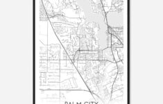 Palm City Florida Map Poster, Modern Home Decor Wall Art Print – Custom  Maps & Posters inside Map Of Palm City Florida