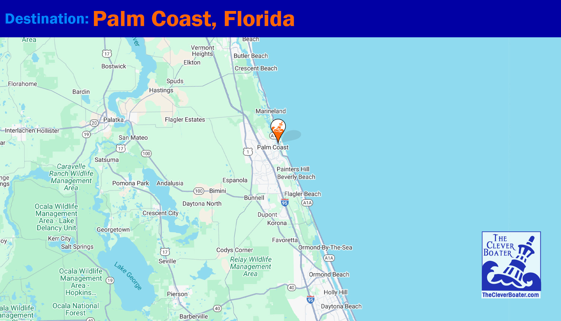 Palm Coast, Florida – The Clever Boater within Map of Florida Palm Coast