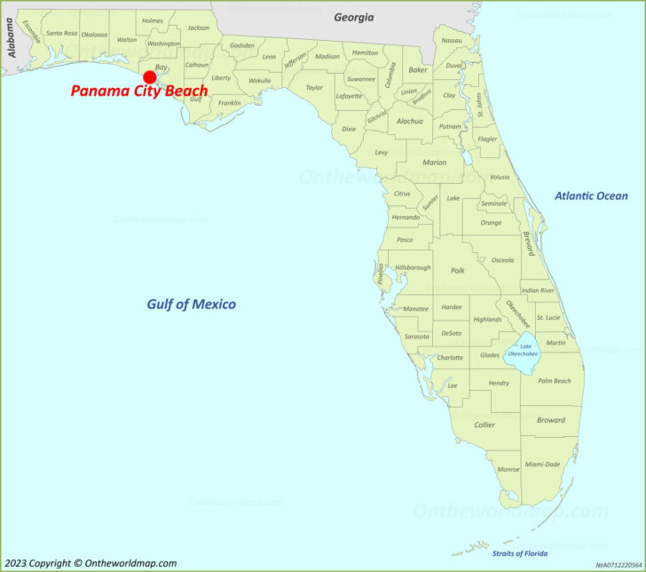Map of Panama Beach Florida