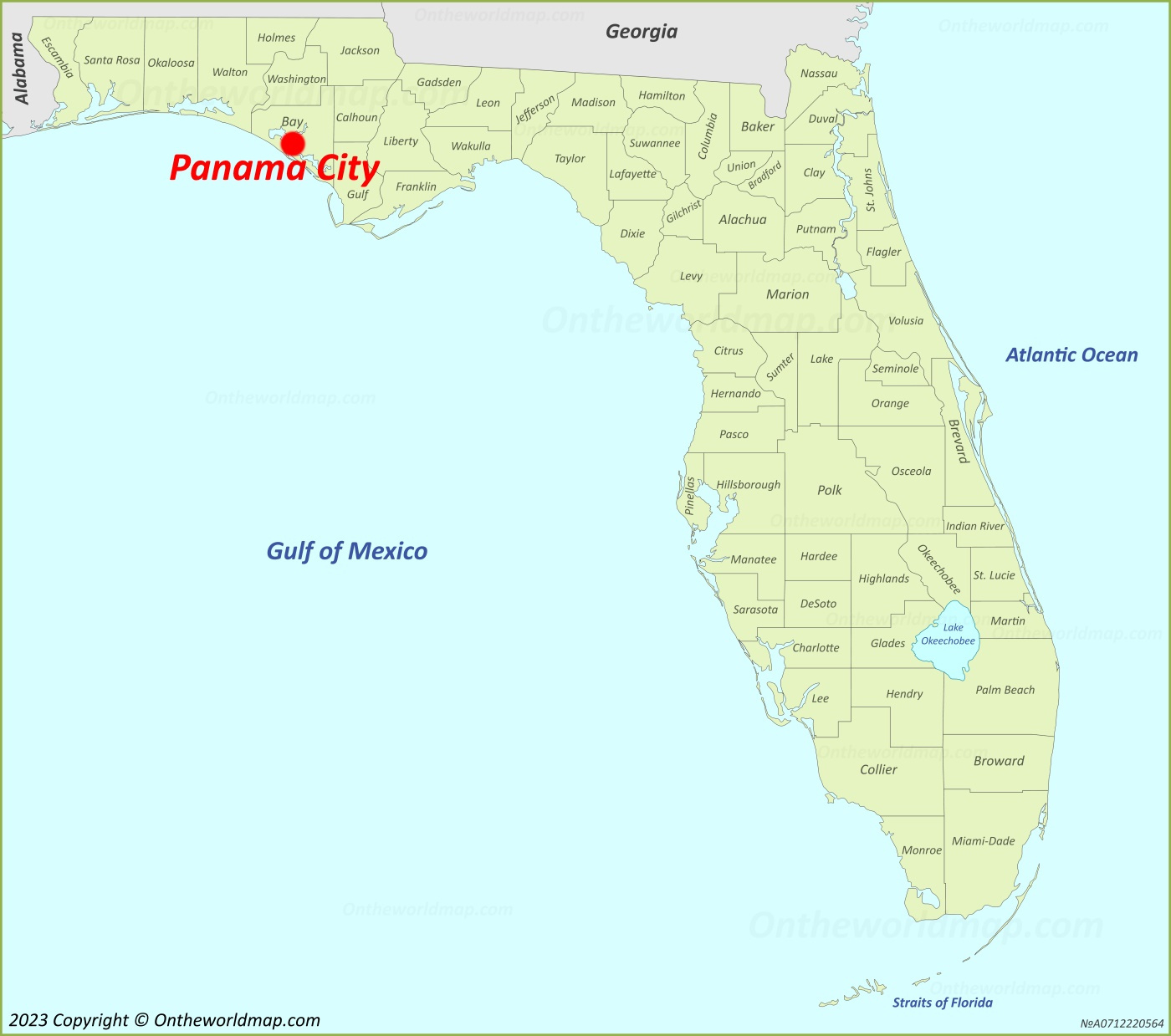 Panama City Location On The Florida Map - Ontheworldmap with Panama City on Map of Florida