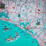 Panama City St Joe Florida Panhandle Beach Retro Map Print Funky Vintage  Turquoise Photo Seagrove Beach Within City Map Of Panama City Florida
