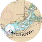 Peace River, Map Of Florida, Round Or Square Coasters, Fisherman Throughout Map Of Peace River In Florida