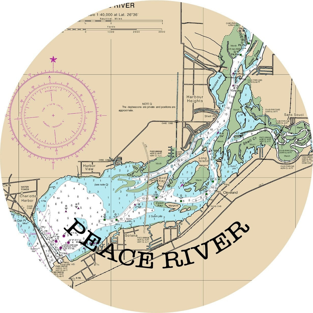 Peace River, Map Of Florida, Round Or Square Coasters, Fisherman throughout Map Of Peace River In Florida