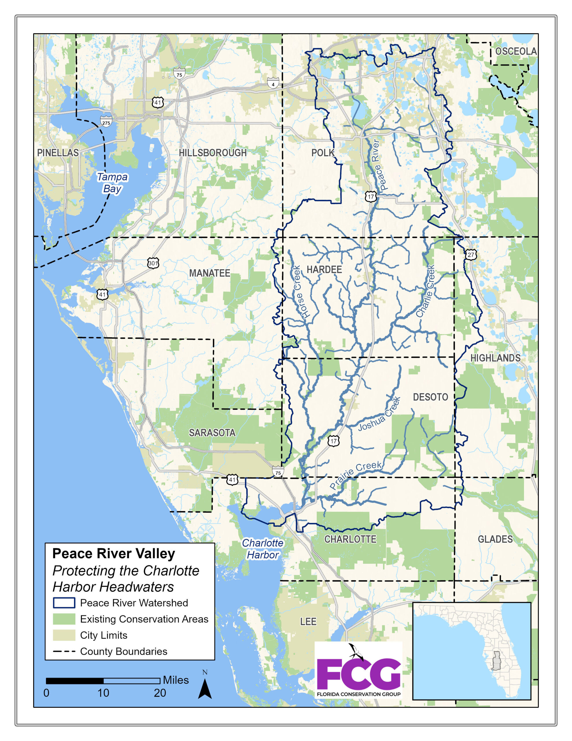 Peace River Valley – Florida Conservation Group within Map of Peace River in Florida