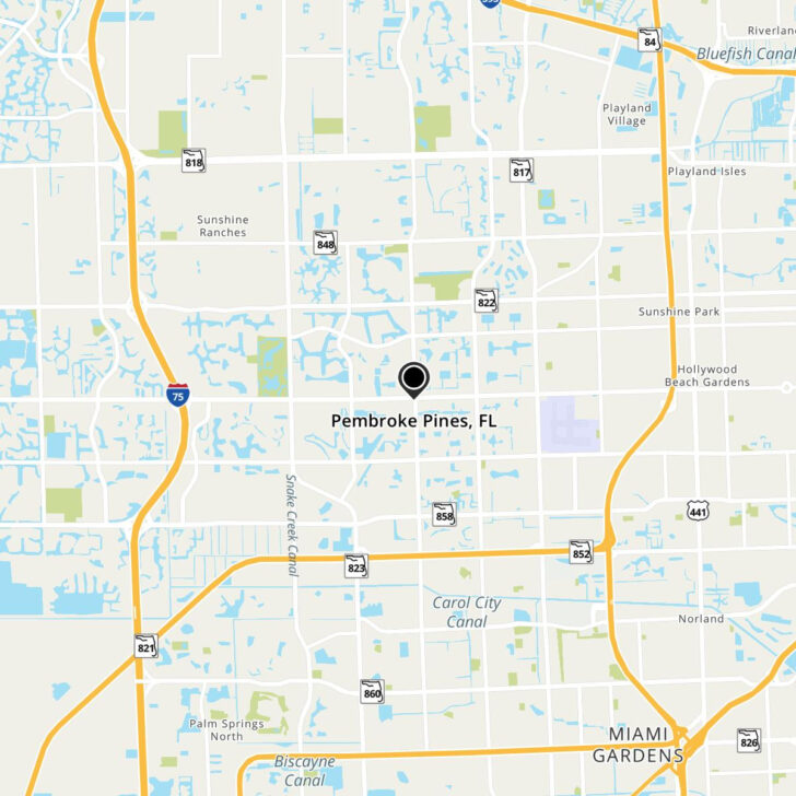 Map of Florida Pembroke Pines Map of Florida Pembroke Pines