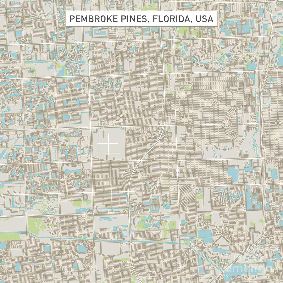 Pembroke Pines Florida Us City Street Mapfrank Ramspott intended for Map Of Pembroke Pines Florida
