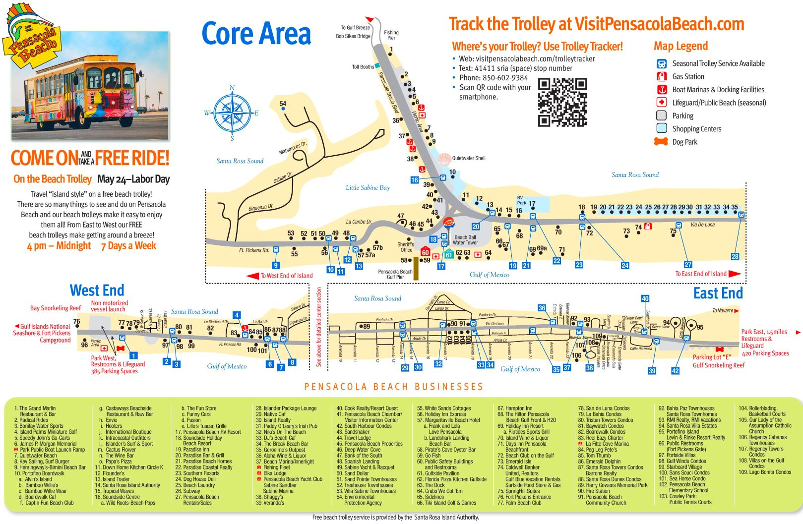 Pensacola Beach Tourist Map - Ontheworldmap with Map of Pensacola Beach Florida