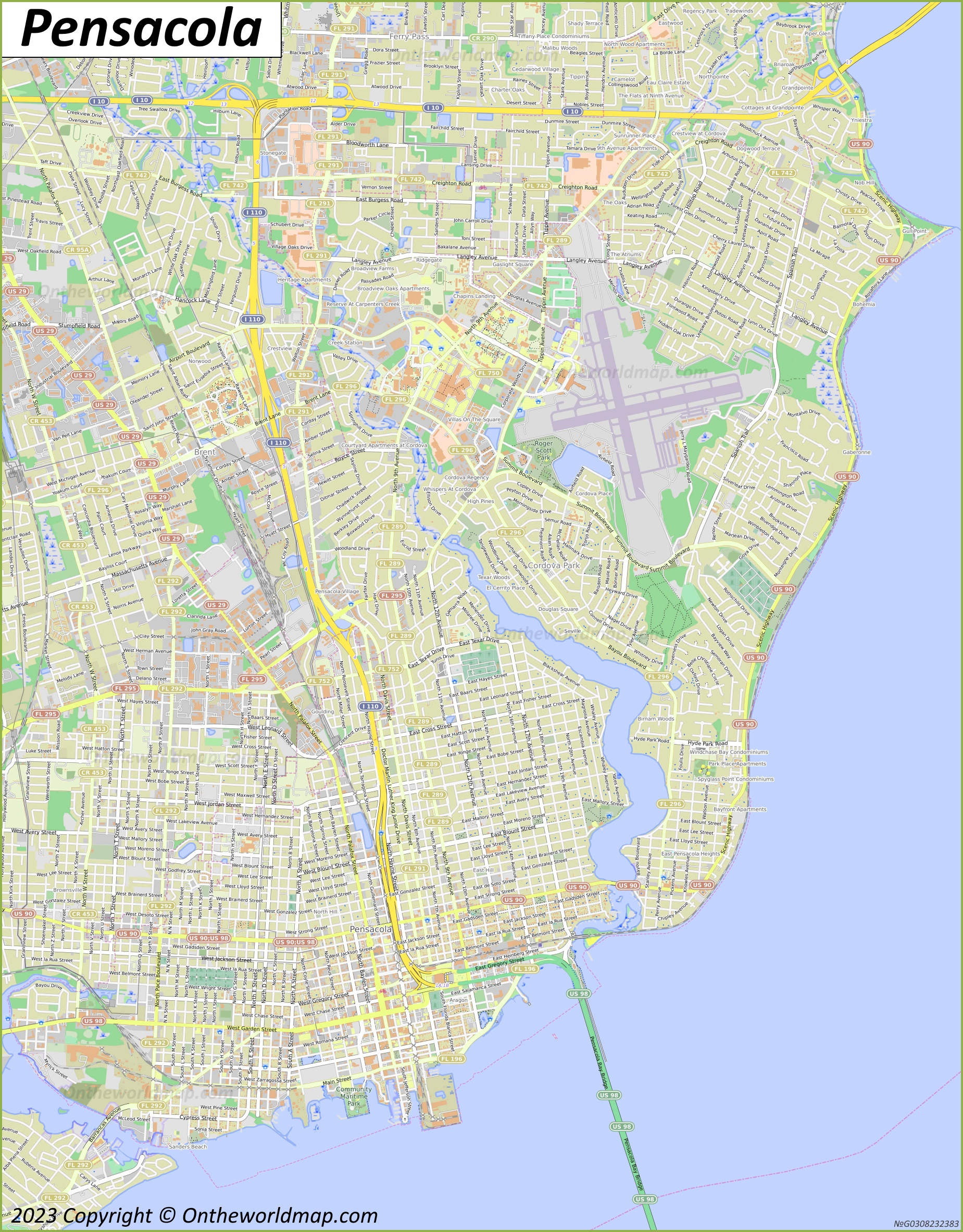 Pensacola Map | Florida, U.s. | Discover Pensacola With Detailed Maps in City Map Of Pensacola Florida