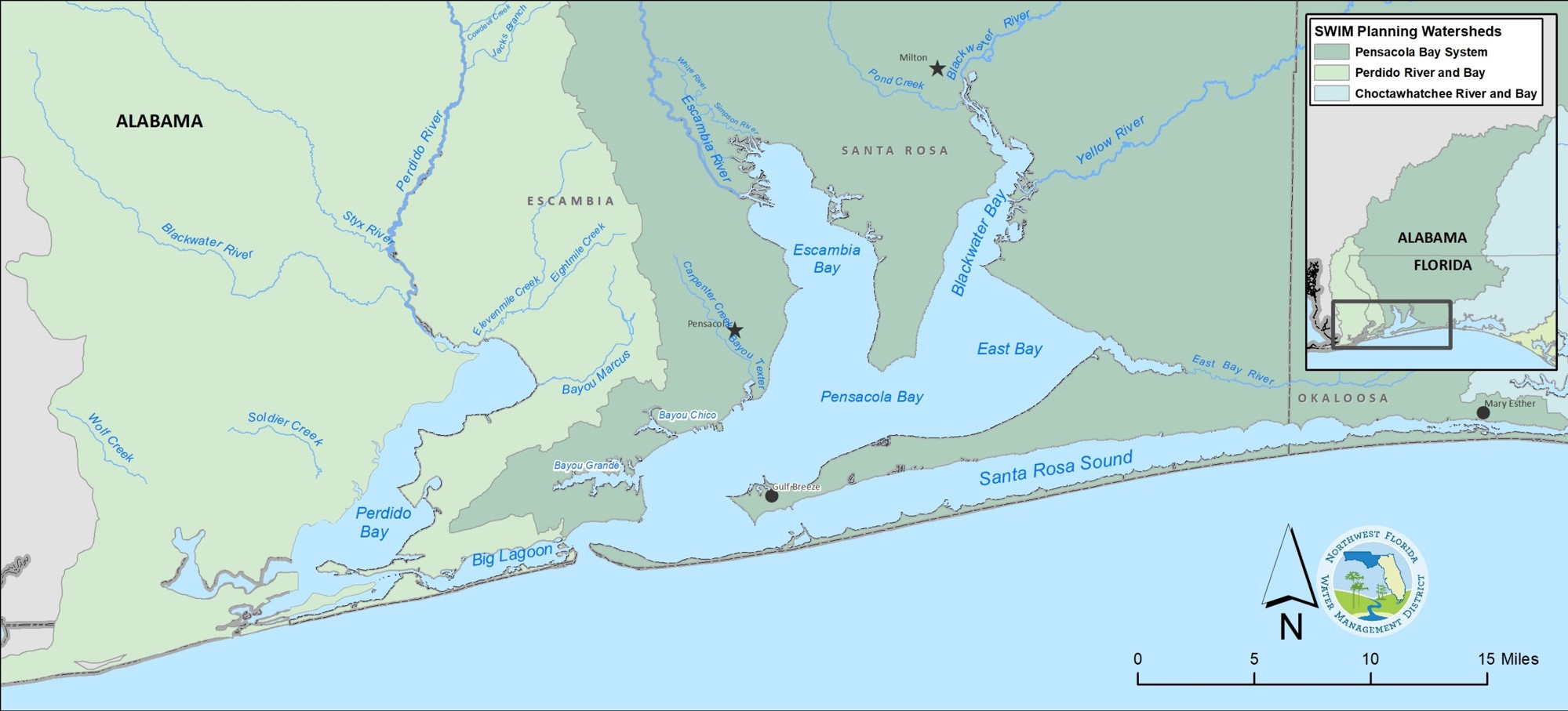Pensacola &amp;amp; Perdido Bays Estuary Program intended for Where Is Pensacola On The Map Of Florida
