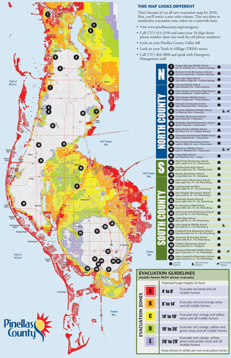 Pinellas County Elevation &amp;amp; Evacuation Map(1838×2849) intended for Elevation Map of Pinellas County Florida