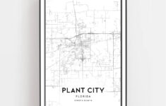 Plant City Map Print, Plant City Map Poster Wall Art, Fl City Map pertaining to Map Of Florida Plant City