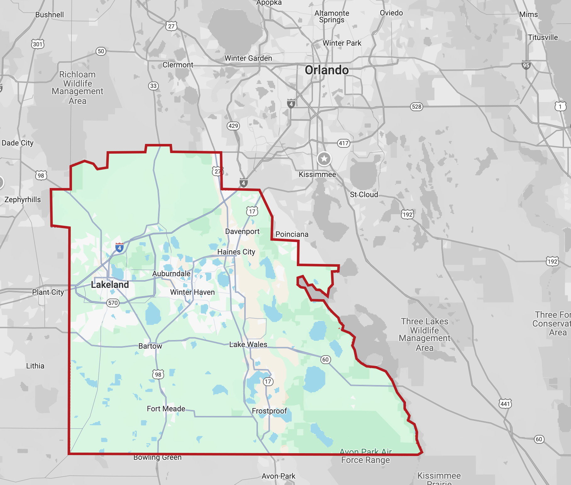 Polk County: Fastest Growing County In The Country? in Map Of Polk County In Florida