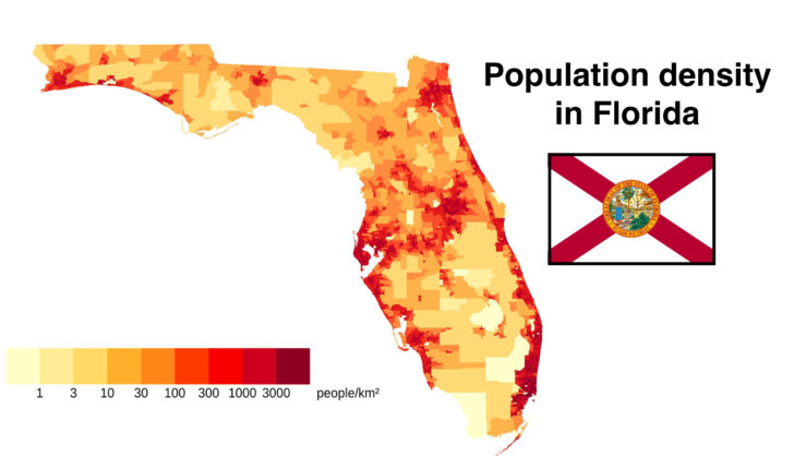 Map of Florida Population Density