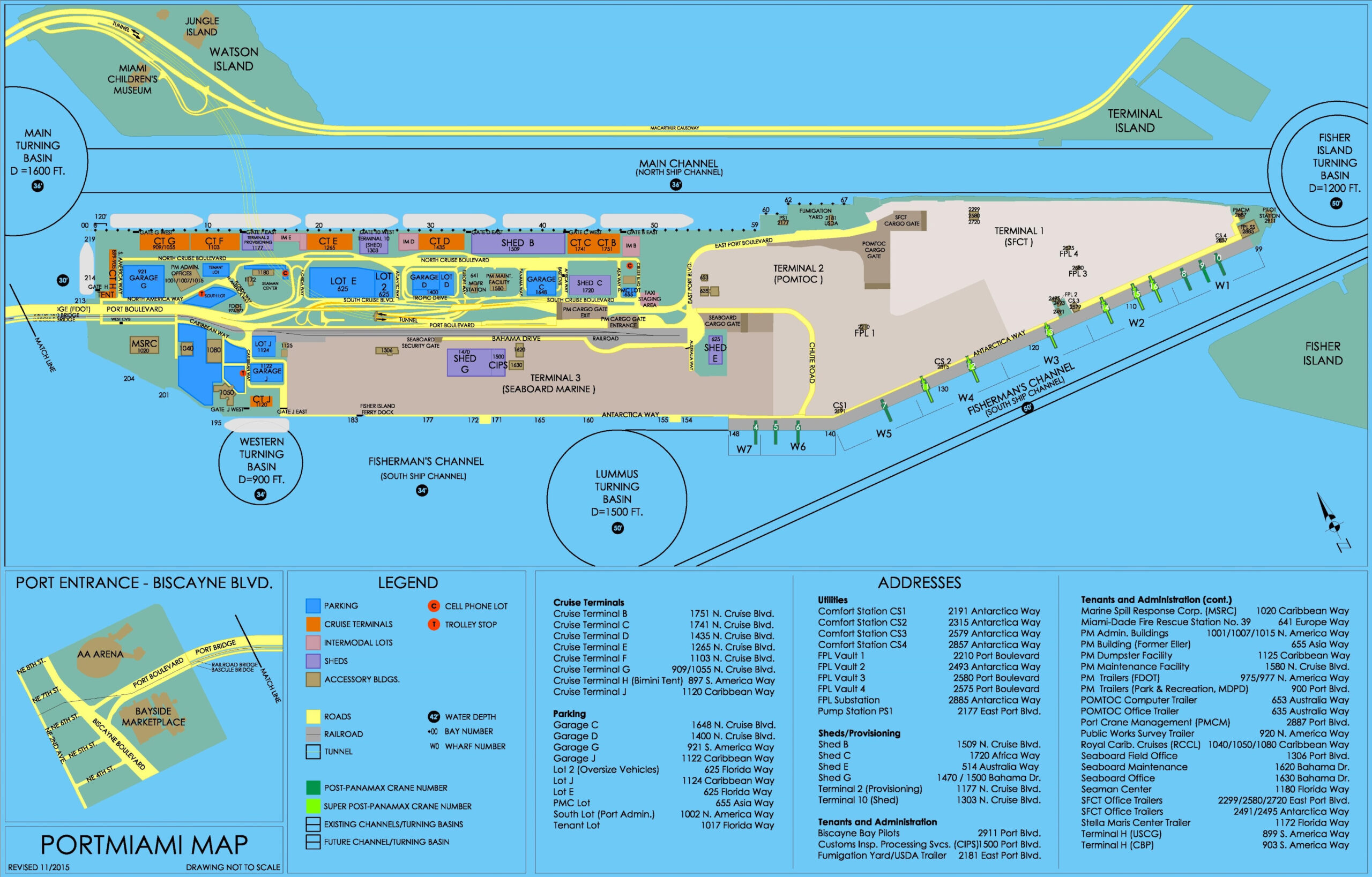 Port Of Miami Map - Ontheworldmap intended for Port Of Miami Florida Map