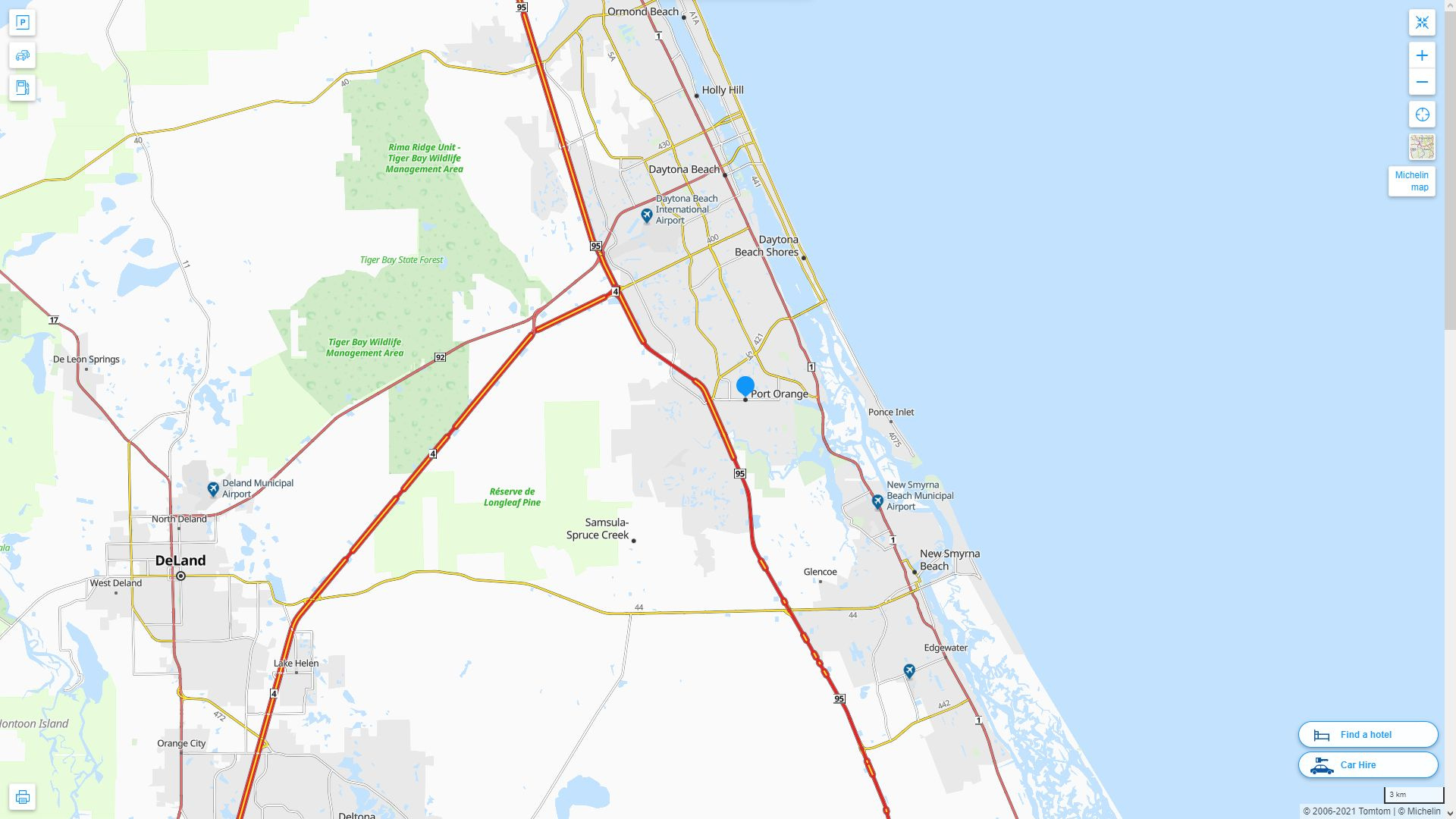 Port Orange, Florida Map within Map Of Florida Port Orange