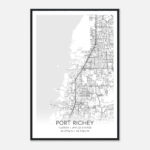Port Richey Florida Map Poster, Modern Home Decor Wall Art Print   Custom  Maps & Posters Intended For Map Of Port Richey Florida