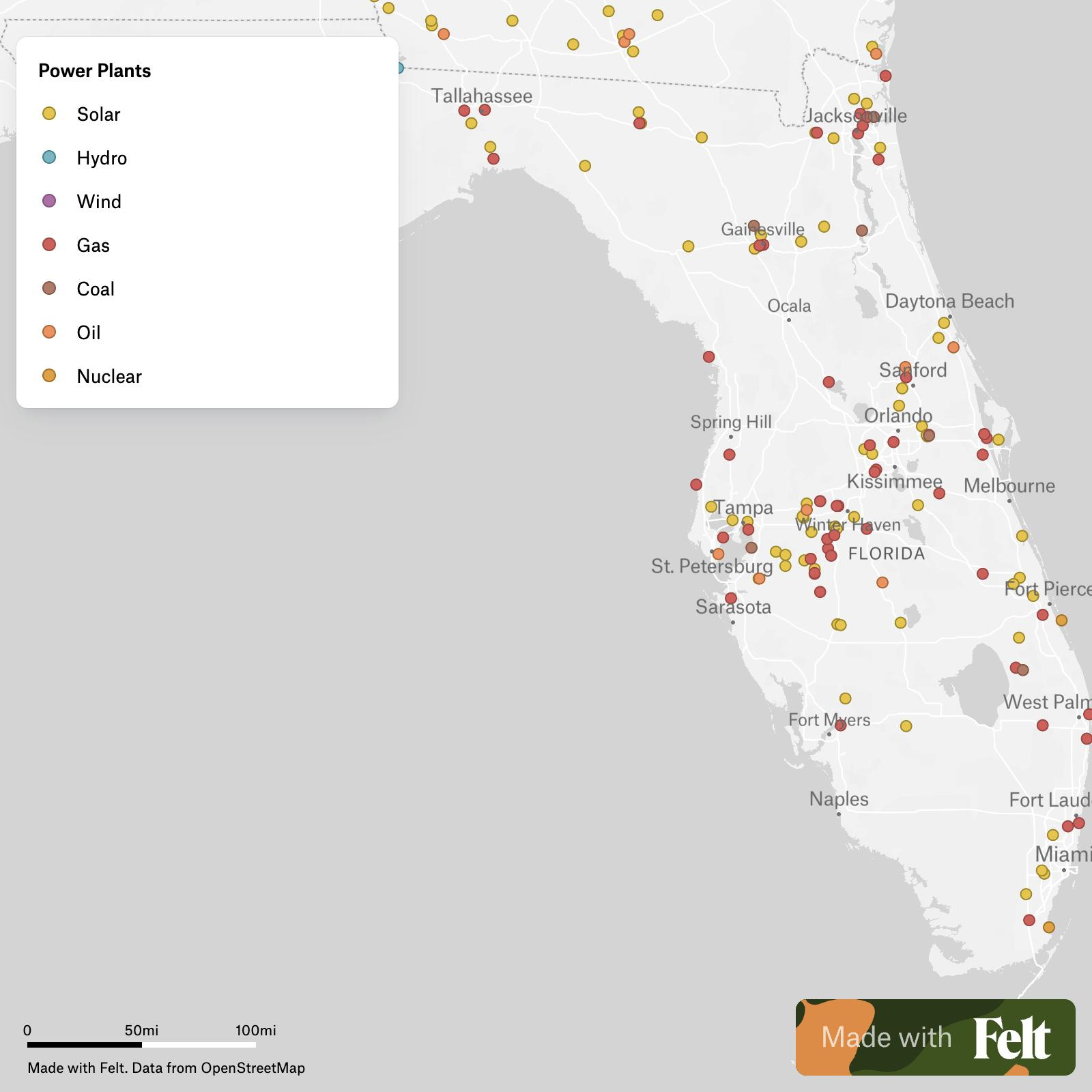 Power Plants In Florida with Map of Florida Power Plants