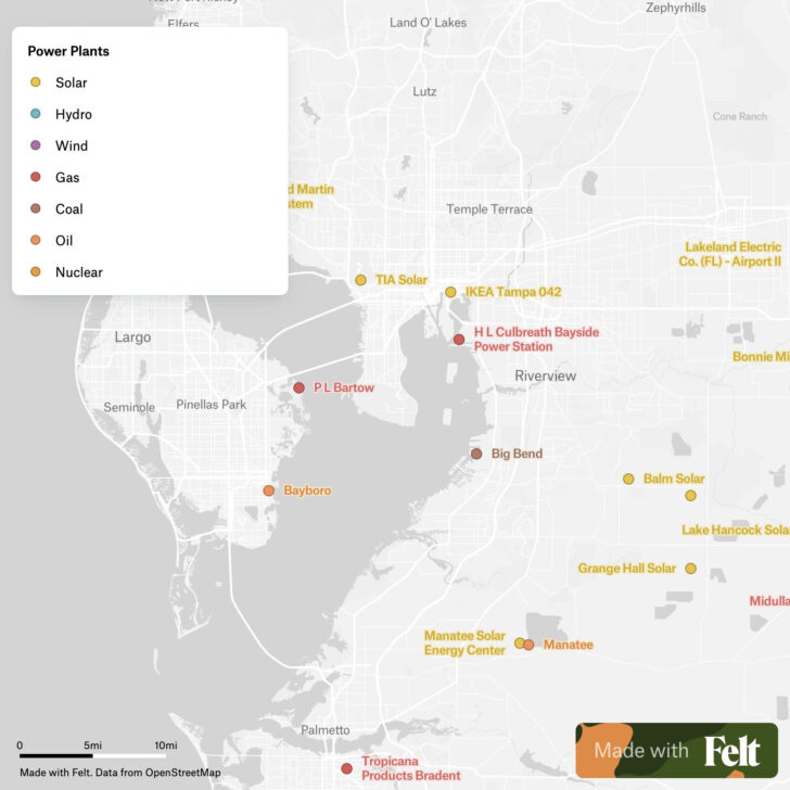 Map of Florida Power Plants