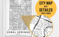 Printable Map Of Coral Springs, Florida, Usa With Street Names throughout Coral Springs Map Of Florida