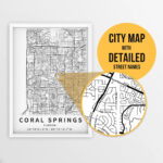 Printable Map Of Coral Springs, Florida, Usa With Street Names Within Map Of Florida Coral Springs