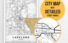 Printable Map Of Lakeland, Florida, Usa With Street Names throughout City Map of Lakeland Florida