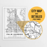 Printable Map Of Palm Harbor, Florida, Usa With Street Names Within Map Of Florida Palm Harbor