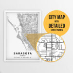 Printable Map Of Sarasota, Florida, Usa With Street Names Regarding City Map Of Sarasota Florida