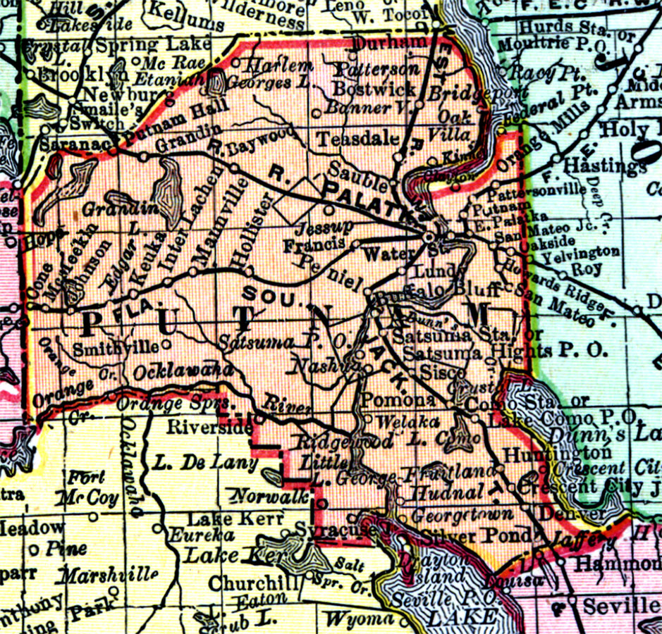 Putnam County, 1898 Ad within Map of Putnam County Florida
