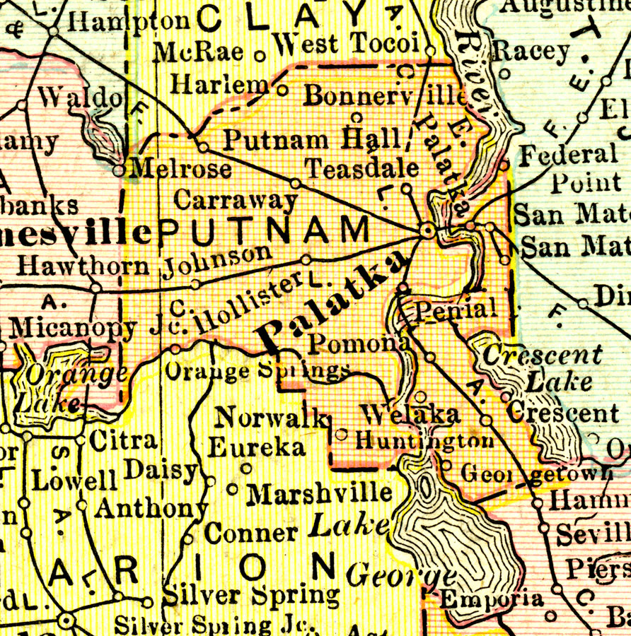 Putnam County, 1911 pertaining to Map of Putnam County Florida