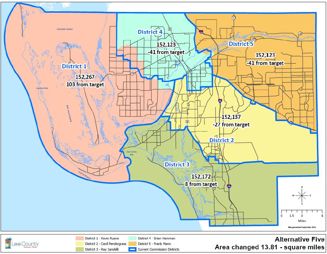 Redistricting 2021 pertaining to Map of Florida Lee County