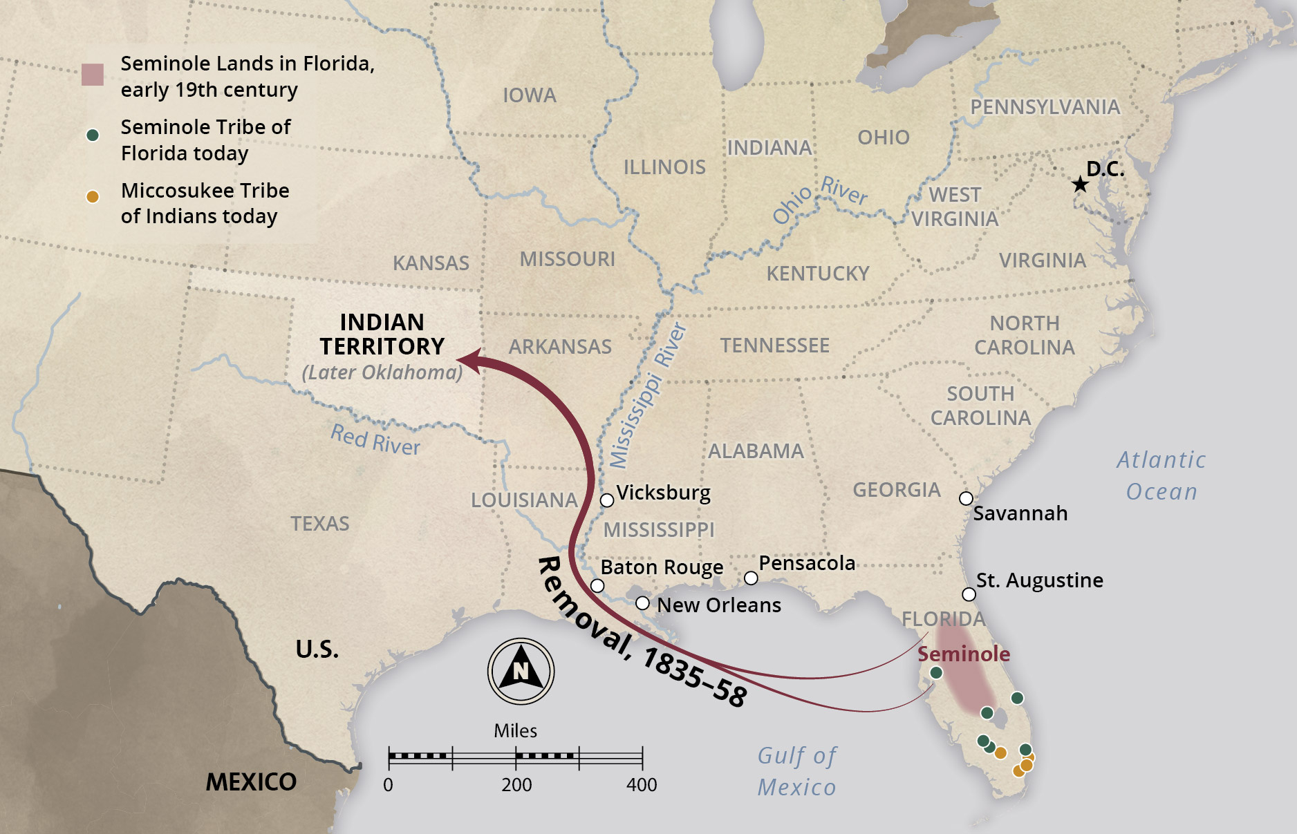 Removal Of The Seminole Nation | Interactive Case Study inside Seminole Tribe Of Florida Map
