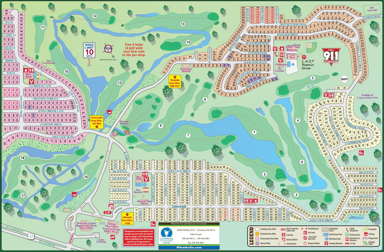 Resort Map - Clerbrook Golf And Rv Resort within Map of Florida Rv Parks