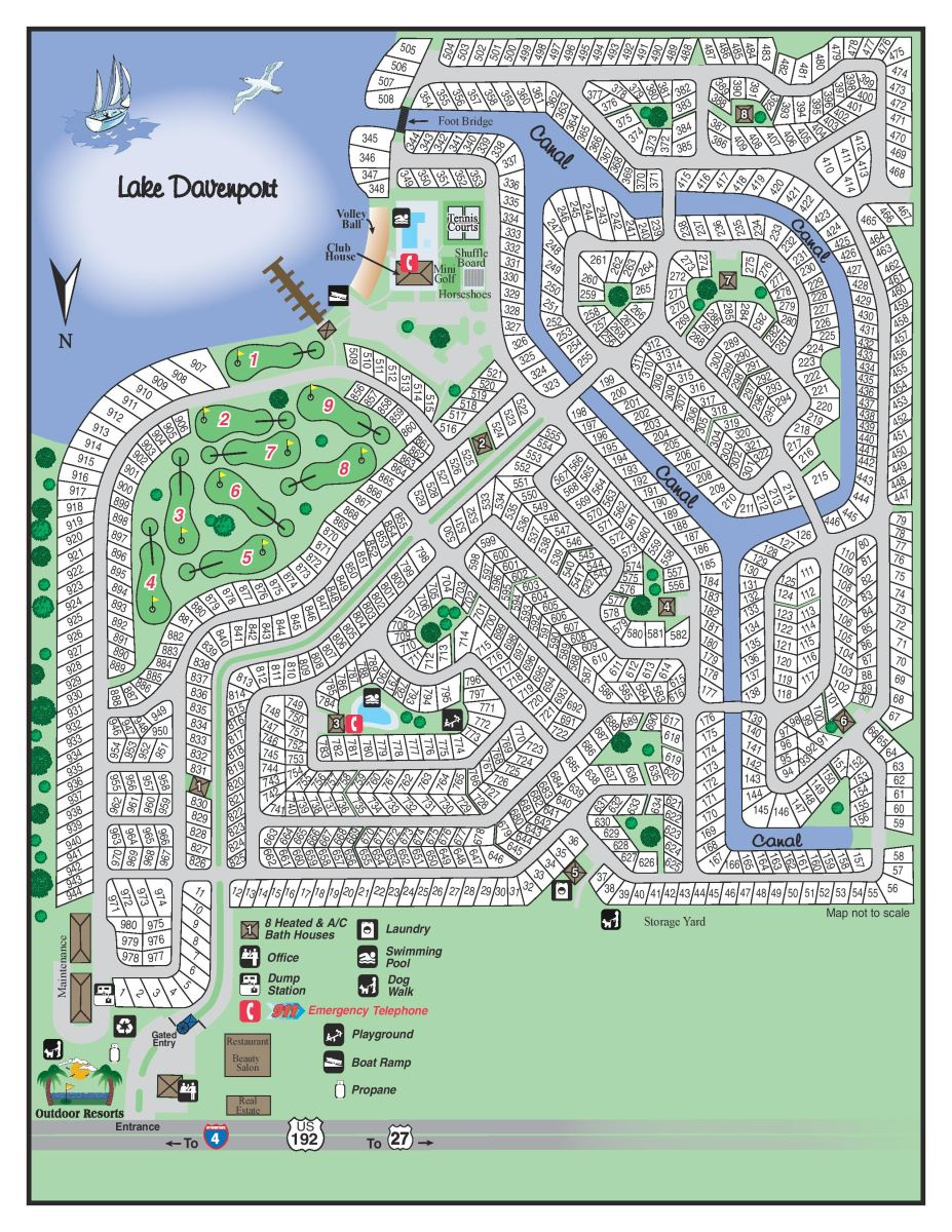 Resort Map - Outdoor Resorts At Orlando for Map Of Florida Rv Parks