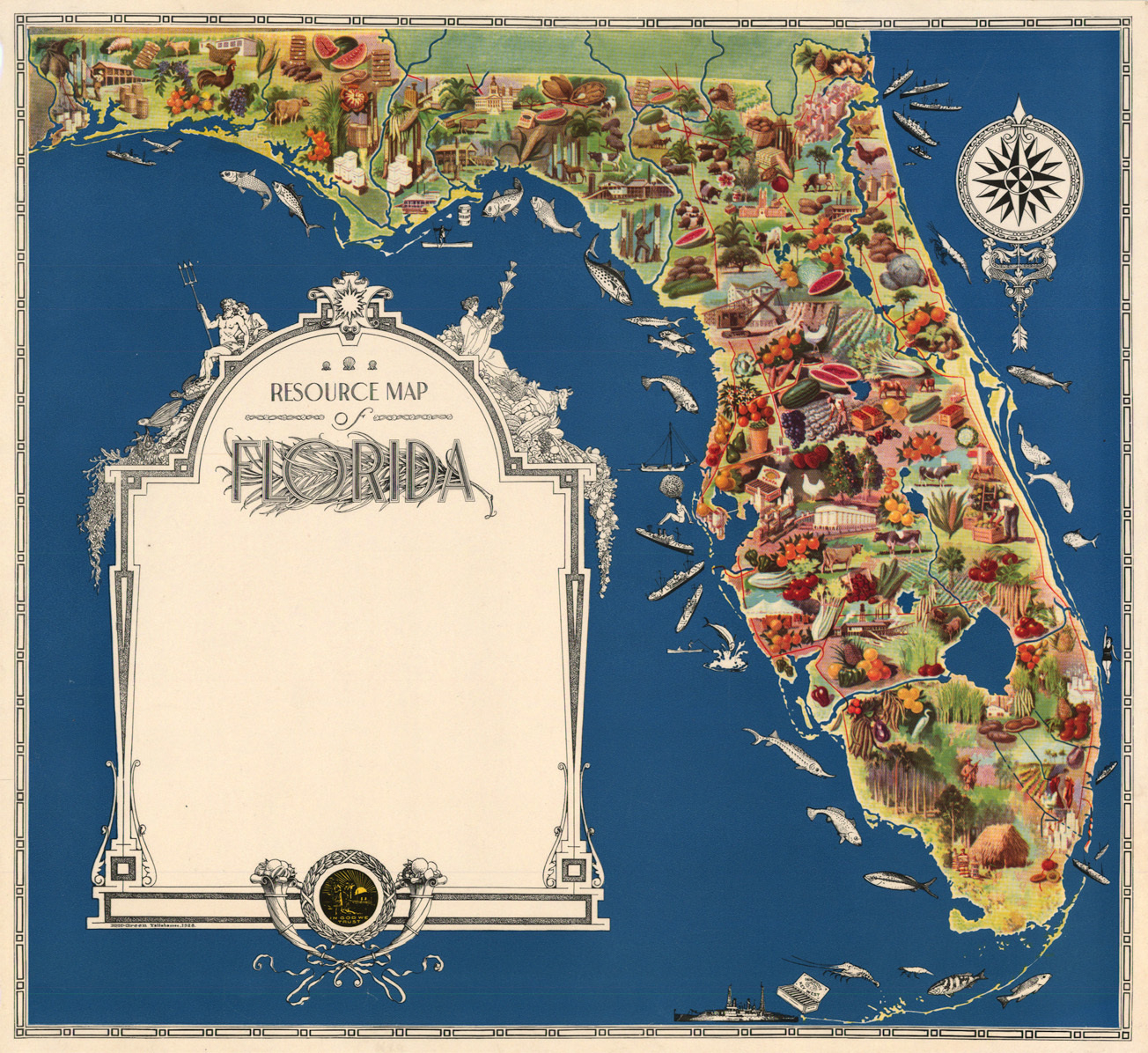 Resource Map Of Florida - Barry Lawrence Ruderman Antique Maps Inc. regarding Natural Resource Map Of Florida