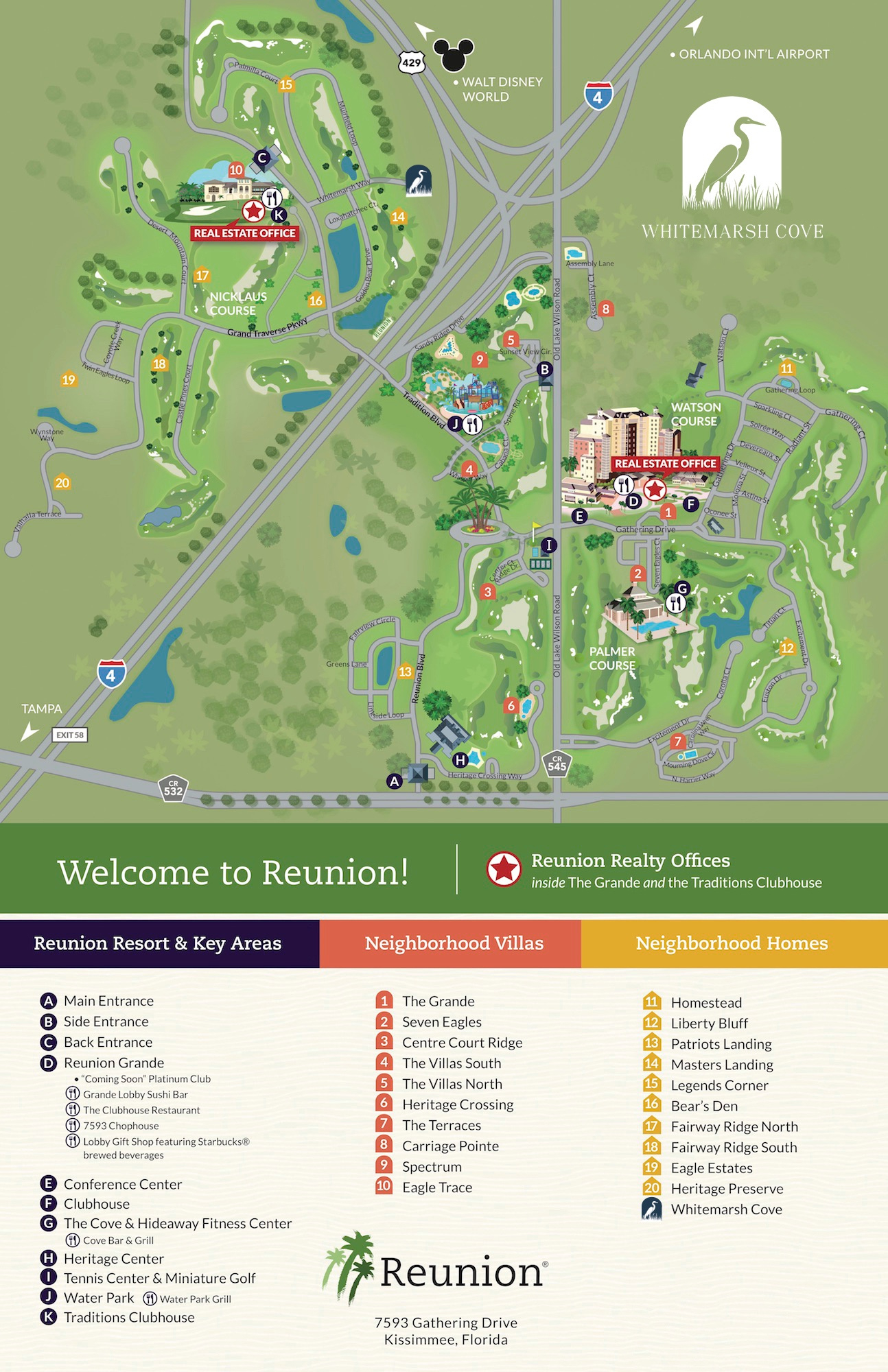 Reunion Resort Map - Whitemarsh Cove throughout Map Of Reunion Resort Florida